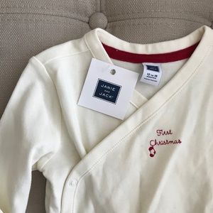 NWT Janie and Jack First Christmas wrap onesie